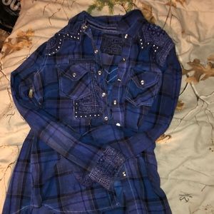 affliction flannel button up